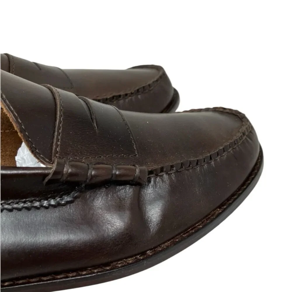 J Crew Camden Loafers Mens 12 Brown Leather Sole‎ Penny Preppy BJ009